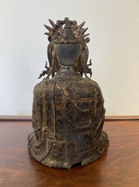 Een Chinese vergulde bronzen Boeddha, Ming