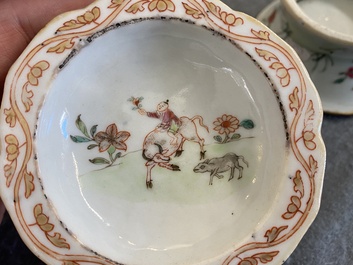 Paire de salerons en porcelaine de Chine famille rose, Qianlong