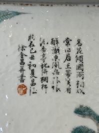 A Chinese rectangular qianjiang cai tray, signed Xu Jinchang 徐金昌, dated 1889