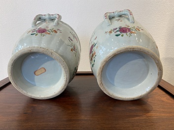 A pair of Chinese famille rose wine coolers, Qianlong