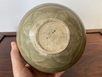 A Chinese Yaozhou celadon 'lotus' bowl, Song/Yuan