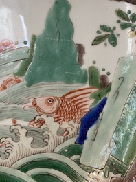 A Chinese famille verte 'carps&rsquo; dish, Kangxi