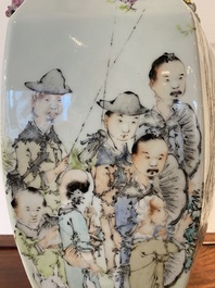 A fine Chinese hexagonal qianjiang cai vase, signed Ma Qingyun 馬慶雲, dated 1917