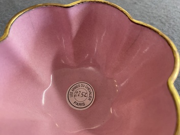 A rare Chinese Canton enamel purple-ground bowl, Shou 寿 mark, Yongzheng/Qianlong