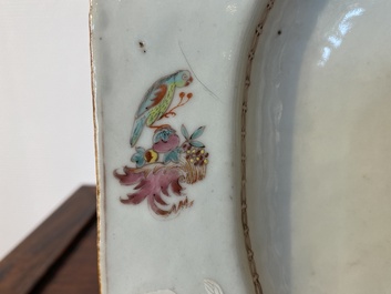 A Chinese famille rose armorial 'Hotham impaling Morley' dish, Qianlong
