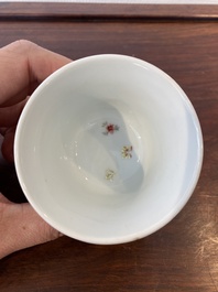 Tasse en porcelaine de Chine famille rose, marque de Qing Shen Xuan 清慎軒, 19&egrave;me