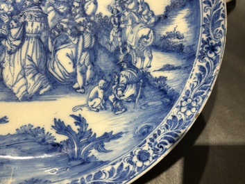 An exceptional blue and white 'Adoration of the Magi' dish, Verstraeten workshop, Haarlem, ca. 1640-1660