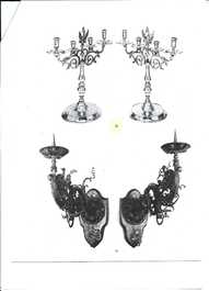 Three large Polish or Prussian bronze 'shabbat' candlesticks crowned with double eagles, 17th C.