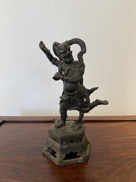 A Chinese bronze sculpture of Kui Xing, Ming