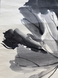 Liang Danfong 梁丹丰 (1935-2021): 'Lotus', inkt op papier, gedateerd 1976