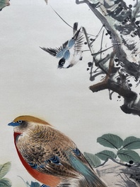 Toegeschreven aan Yan Bolong 顏伯龍 (1898-1955): 'Vogels', inkt en kleur op papier