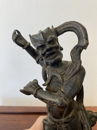 A Chinese bronze sculpture of Kui Xing, Ming