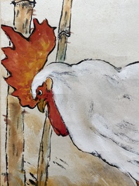 Yang Shanshen 楊善深 (1913-2004): 'Rooster', ink and colour on paper, dated 1960