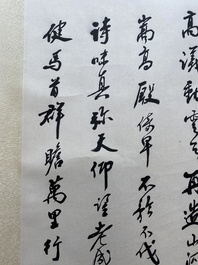 Attribu&eacute; &agrave; Zhao Puchu 趙樸初 (1907-2000) : 'Calligraphie', encre sur papier