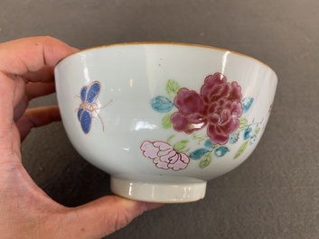 A fine Chinese famille rose bowl with floral design, Yongzheng