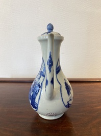 Een Chinese blauw-witte 'Xi Xiang Ji' dekselkan, Xuande merk, Kangxi