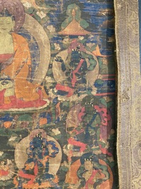 A thangka depicting Bhaisajyaguru, Tibet, 15/16th C.