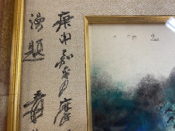 Navolger van Zhang Daqian 張大千 (1898-1983): 'Landschap', inkt en kleur op papier
