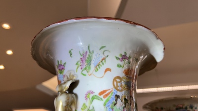 Four Chinese famille rose vases, 19/20th C.