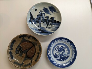 13 pieces of blue and white Chinese porcelain, 18/20th C.