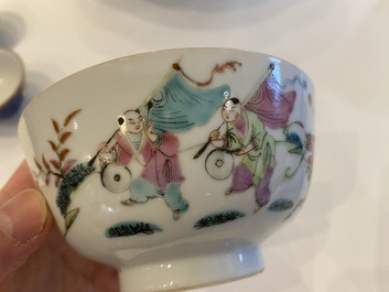 Onze bols en porcelaine de Chine famille rose, 19/20&egrave;me