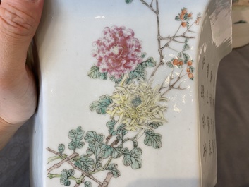 Quatre pi&egrave;ces en porcelaine de Chine famille rose et qianjiang cai, 19/20&egrave;me