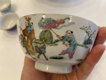 Onze bols en porcelaine de Chine famille rose, 19/20&egrave;me