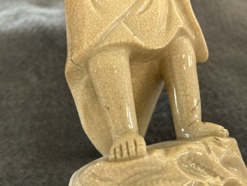 A Chinese monochrome soft paste sculpture of Adam, Kangxi