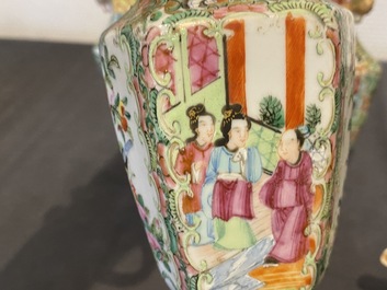 Een diverse collectie Chinees Canton famille rose porselein, 19e eeuw