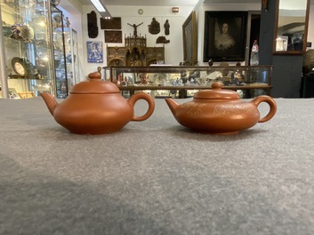 Five Chinese Yixing stoneware teapots and covers, Republic