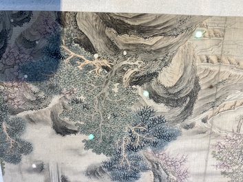 Follower of Tang Yin 唐寅 (1470-1524): 'Five landscapes and an album with two landscapes', ink and colour on silk, 20th C.