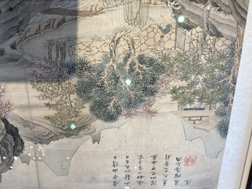 Follower of Tang Yin 唐寅 (1470-1524): 'Five landscapes and an album with two landscapes', ink and colour on silk, 20th C.