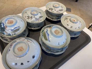 A varied collection of Chinese famille rose and qianjiang cai porcelain, 19th/20th C.