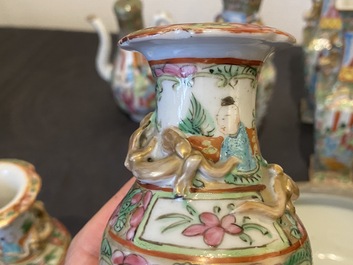 A varied collection of Chinese Canton famille rose porcelain, 19th C.