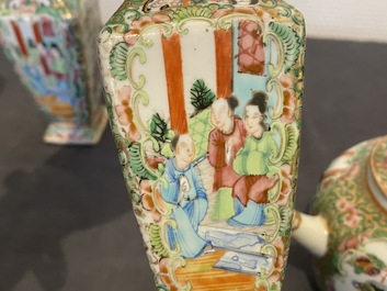 A varied collection of Chinese Canton famille rose porcelain, 19th C.