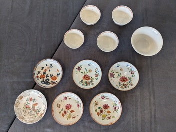 A varied collection of Chinese blue, white and famille rose porcelain, Yongzheng and later