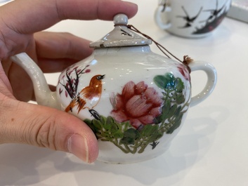 Collection vari&eacute;e en porcelaine de Chine famille rose et qianjiang cai, 19/20&egrave;me