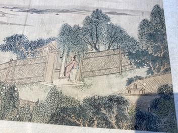 Follower of Tang Yin 唐寅 (1470-1524): 'Five landscapes and an album with two landscapes', ink and colour on silk, 20th C.