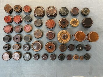 71 Chinese well-carved wooden stands, 19/20th C.