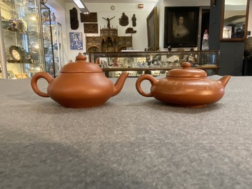 Five Chinese Yixing stoneware teapots and covers, Republic