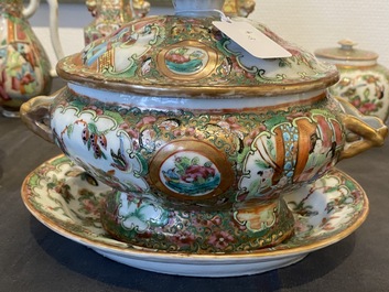 A varied collection of Chinese Canton famille rose porcelain, 19th C.