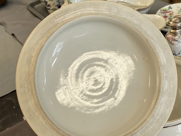 A Chinese silver-mounted famille rose vase and a covered bowl, 19th C.