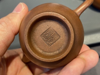 Five Chinese Yixing stoneware teapots and covers, Republic