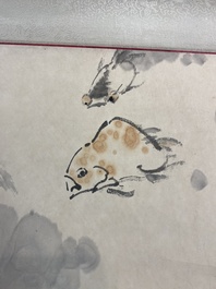 Wang Ziwu 王子武 (1936-2021): 'Goldfish', ink and colour on paper