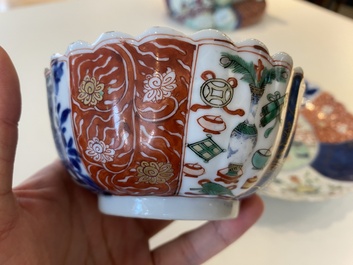 Un bol et une coupe polylob&eacute;s en porcelaine de Chine famille verte, Kangxi
