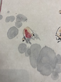 Wang Ziwu 王子武 (1936-2021): 'Goldfish', ink and colour on paper