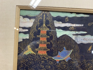 Japanese school: 'A chapter from the Lotus Sutra', ink, colour and gilding on paper, Edo/Meiji, 18/19th C.