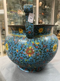 A large Chinese cloisonn&eacute; jardini&egrave;re, Ming mark, 19th C.