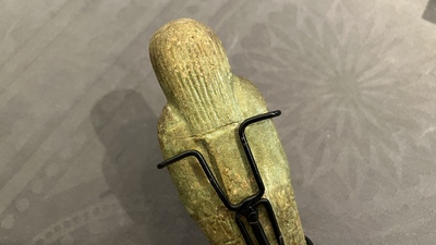 Six Egyptian green- and turquoise-glazed frit ushabtis, Late Period