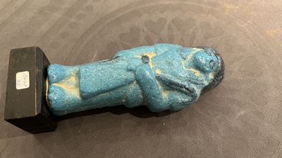 Six Egyptian green- and turquoise-glazed frit ushabtis, Late Period